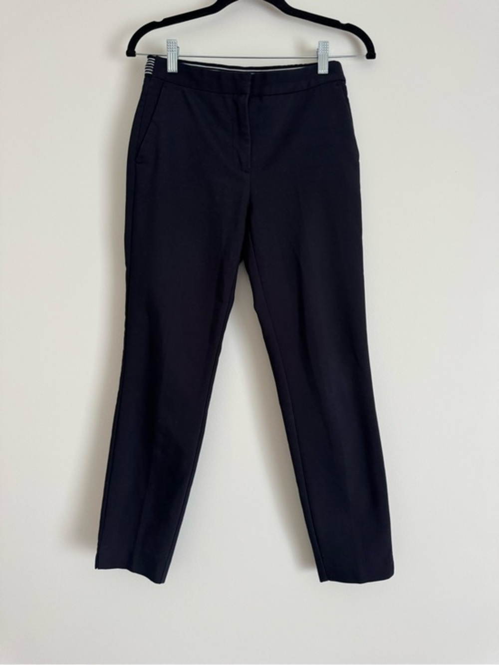 Zara Tailored Stretch Pants Slacks Navy